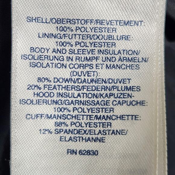 Lands End Puffer Coat Womens Large Black Long Hooded Down Feather Quilted Parka - Picture 12 of 14